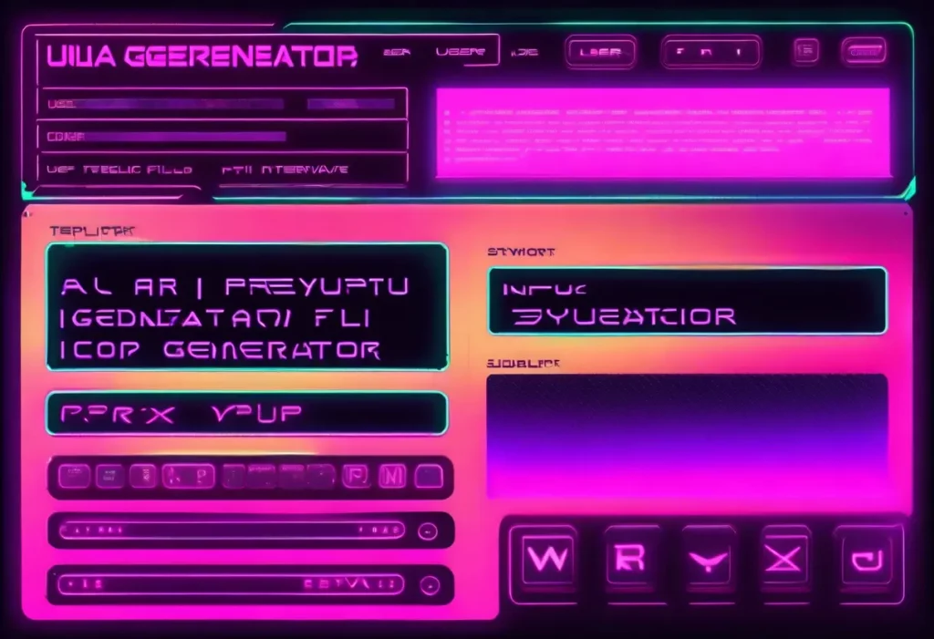 Screenshot eines KI Bild Generators mit Eingabefeldern und Bildvorschau
