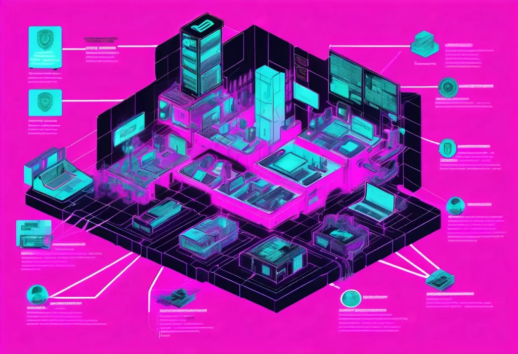 Architekturkomponenten der Zero Trust Security Architecture mit Microsegmentation und Identitätsmanagement